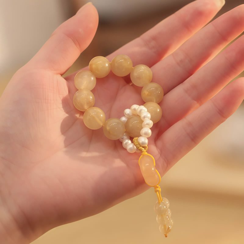 Mala Pergelangan Citrine Peace untuk Kemakmuran Citrine Peace Wrist Mala for Prosperity