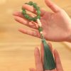 Mala Gelang Mutiara Kuarsa Stroberi Hijau Green Strawberry Quartz Pearl Wrist Mala