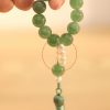 Mala Gelang Mutiara Kuarsa Stroberi Hijau Green Strawberry Quartz Pearl Wrist Mala