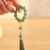 Mala Gelang Mutiara Kuarsa Stroberi Hijau Green Strawberry Quartz Pearl Wrist Mala