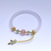 Gelang Lotus Batu Agate Putih Alami Natural White Agate Lotus Bracelet