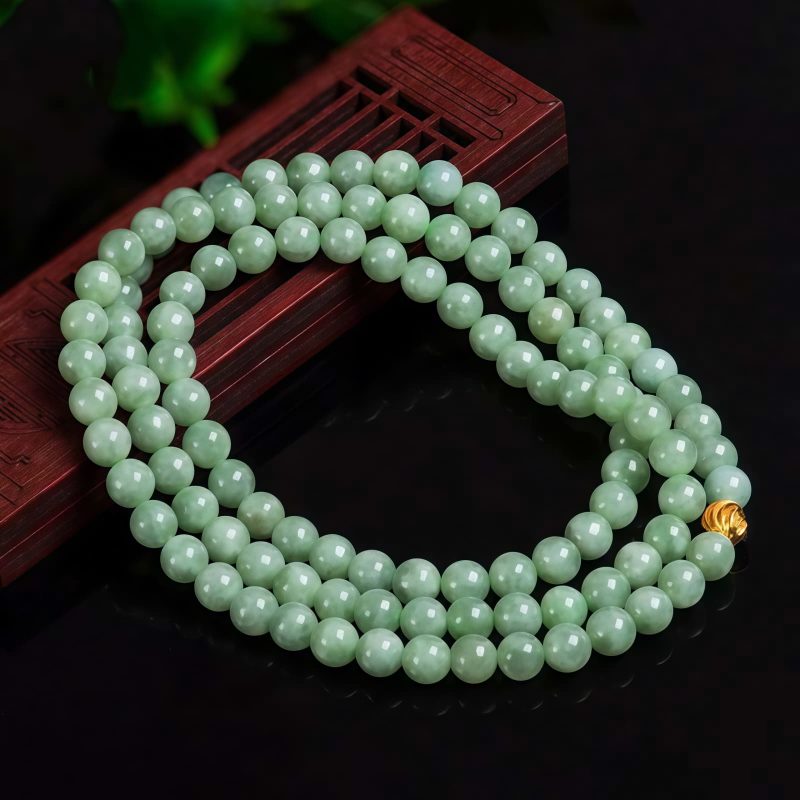 Pulsera de Suerte de Jade Tibetano de 108 Cuentas Tibetan Jade 108 Beads Luck Bracelet