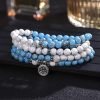 Pulseira de Turquesa Branca Tibetana de Bênção Tibetan White Turquoise Blessing Bracelet