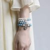 Pulseira de Turquesa Branca Tibetana de Bênção Tibetan White Turquoise Blessing Bracelet