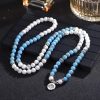 Pulseira de Turquesa Branca Tibetana de Bênção Tibetan White Turquoise Blessing Bracelet