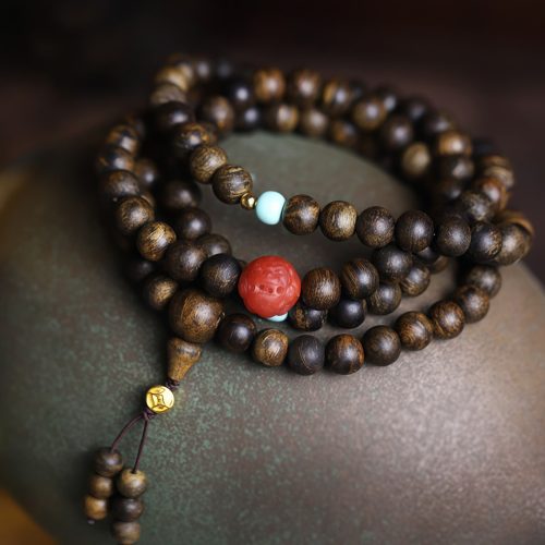 Pulsera de Meditación de Madera de Agar Turquesa con 108 Cuentas Pulsera de Meditación de Madera de Agar Turquesa con 108 Cuentas