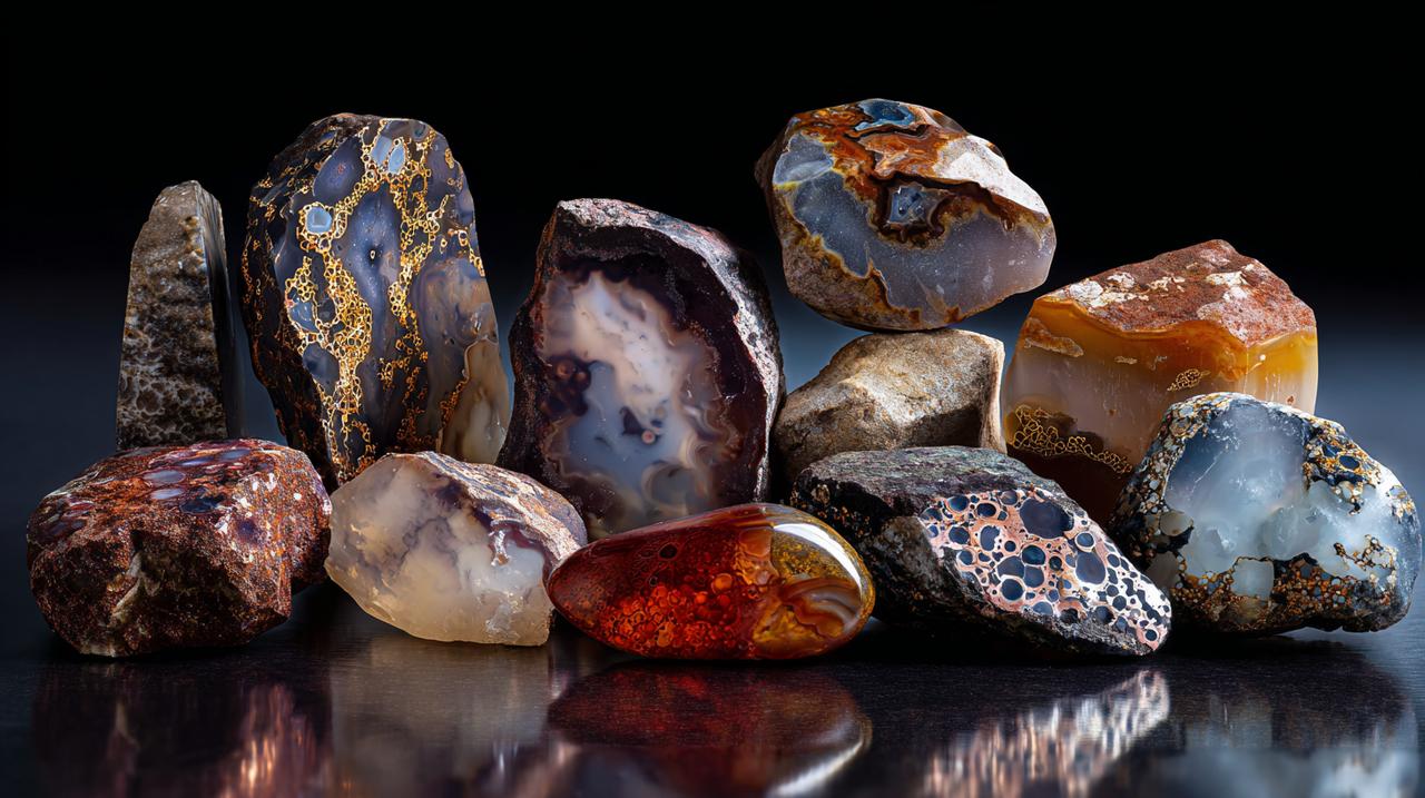 High-quality agate copper specimens