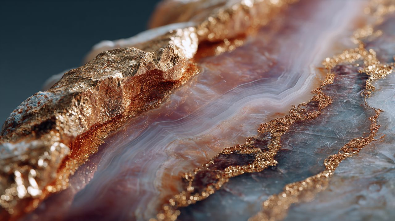 Close-up of genuine agate copper