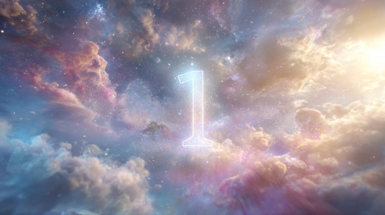 The glowing number 1 against a celestial, hopeful sky.