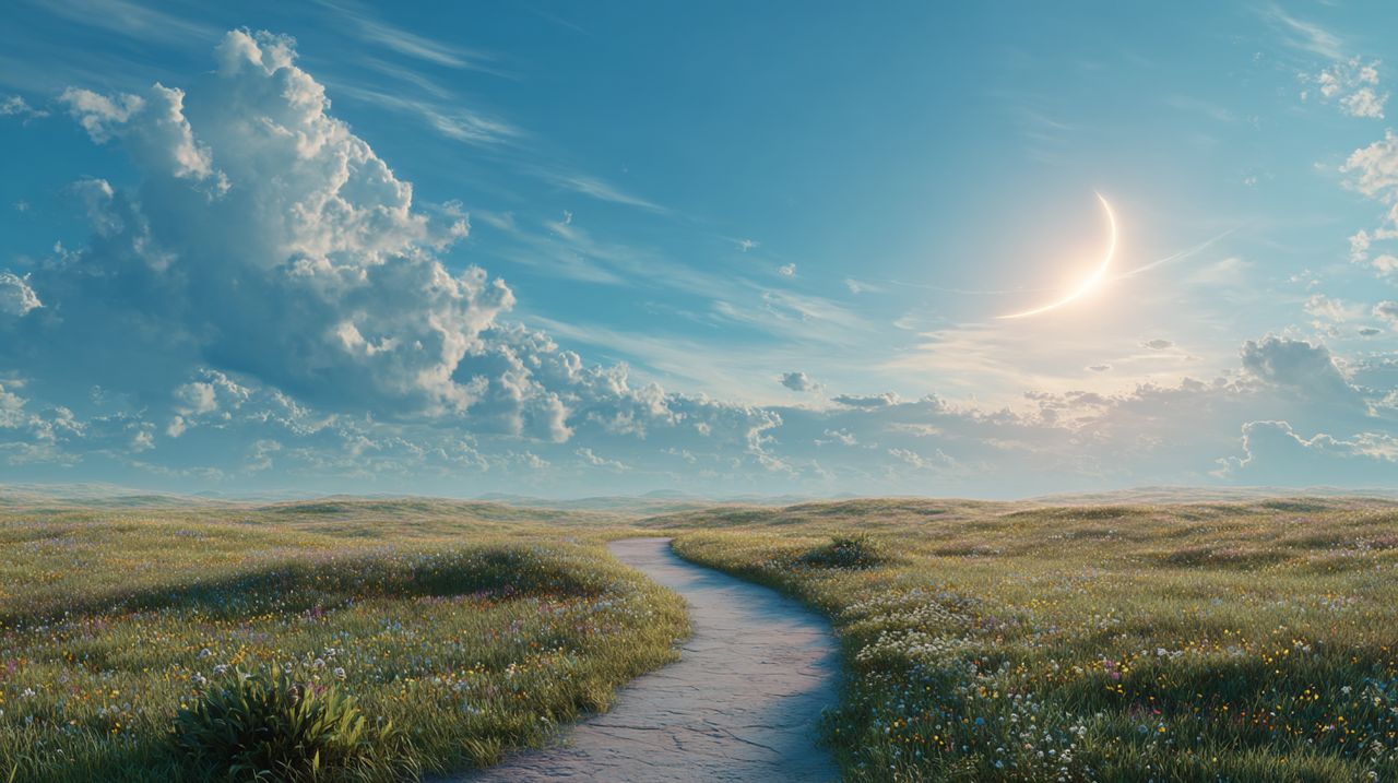 Sun-drenched Path Towards Spiritual Light
