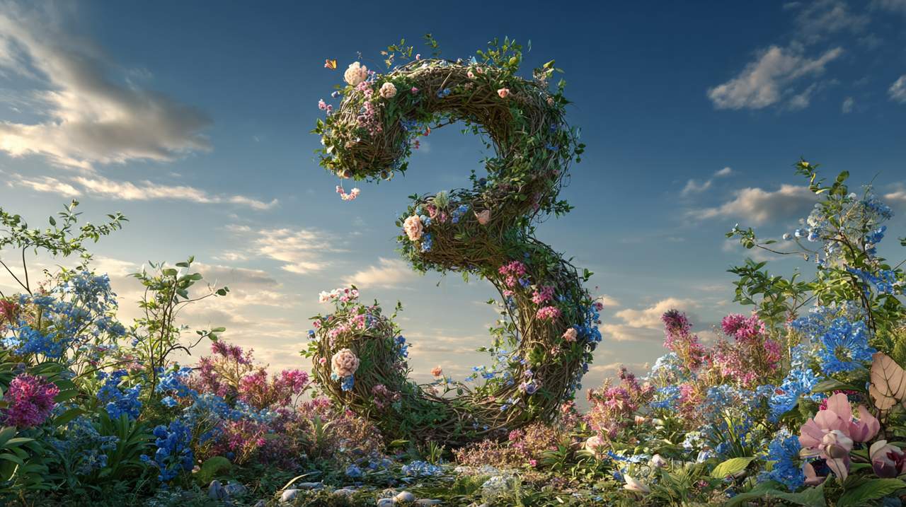 Angel Number 3 symbolizing growth and connection in a natural setting.