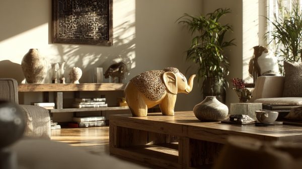 Curated Living Room with Animal Decor