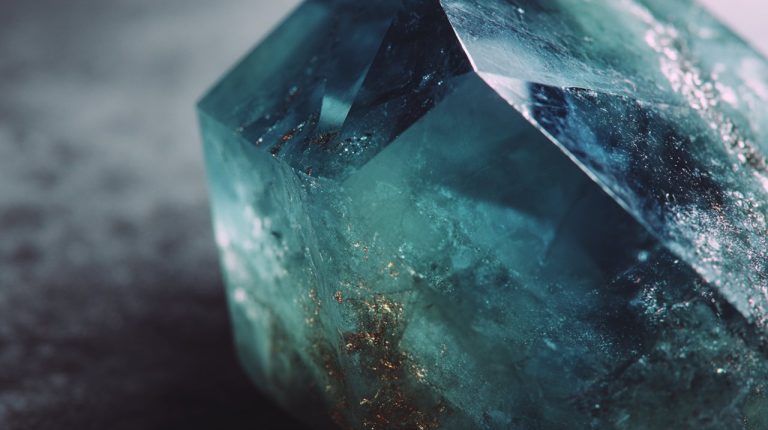 A close-up of a beautiful, polished aquamarine gemstone.