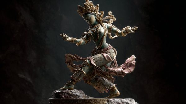 Standing Green Tara Poised for Action