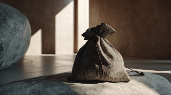 Simple Linen Monk Bag in Serene Setting
