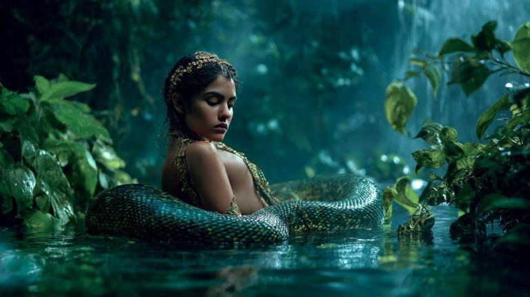 Naga Kanya Emerging from Water
