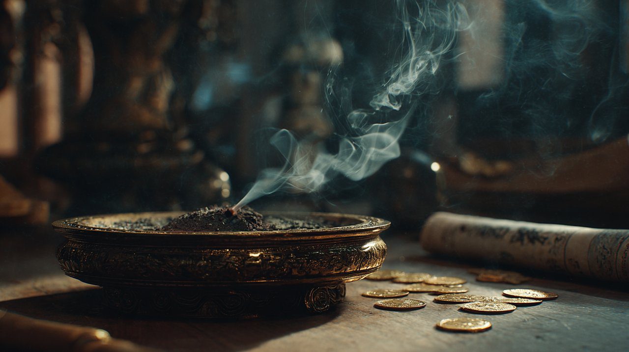 Incense de nardo simbolizando abundância e prosperidade.