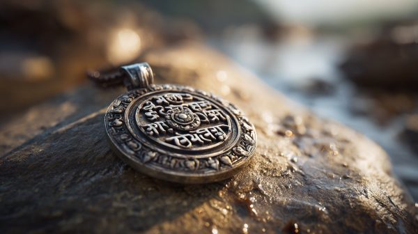 Tibetan Mantra Pendant Close-up