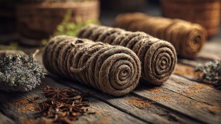 Hand-rolled Tibetan rope incense with natural herbs