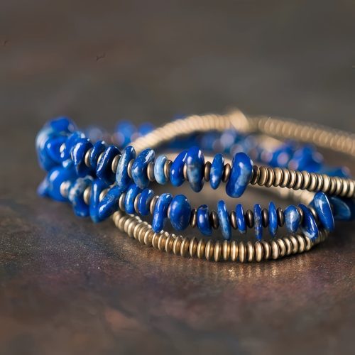 Pulsera Multicapa de Lapislázuli Tibetano Hecha a Mano Pulsera Multicapa de Lapislázuli Tibetano Hecha a Mano